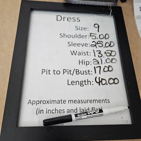 Vintage 1960s Cocktail Party Dress 9 Black Chiffon Ruffle V Neck Rhinestone Belt - Picture 13 of 13